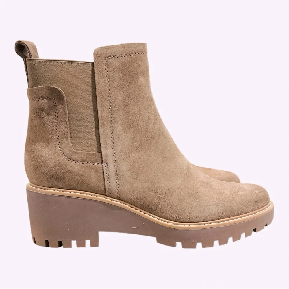 DOLCE VITA Haily‎ Suede Pull-On Block Heel Boots size 9.5 NWT